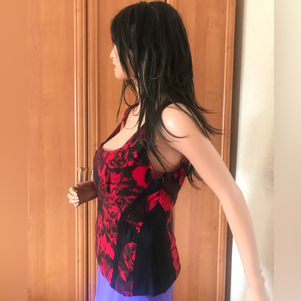 Cache Black And Rend Print Top In Great Condition… - image 2